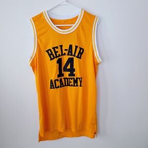Bel-Air Academy #14 Smith Basketball Jersey Gold Yellow Mens Size L Like New